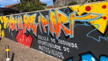 You are part. Erasmus. Graffitti dibujado.